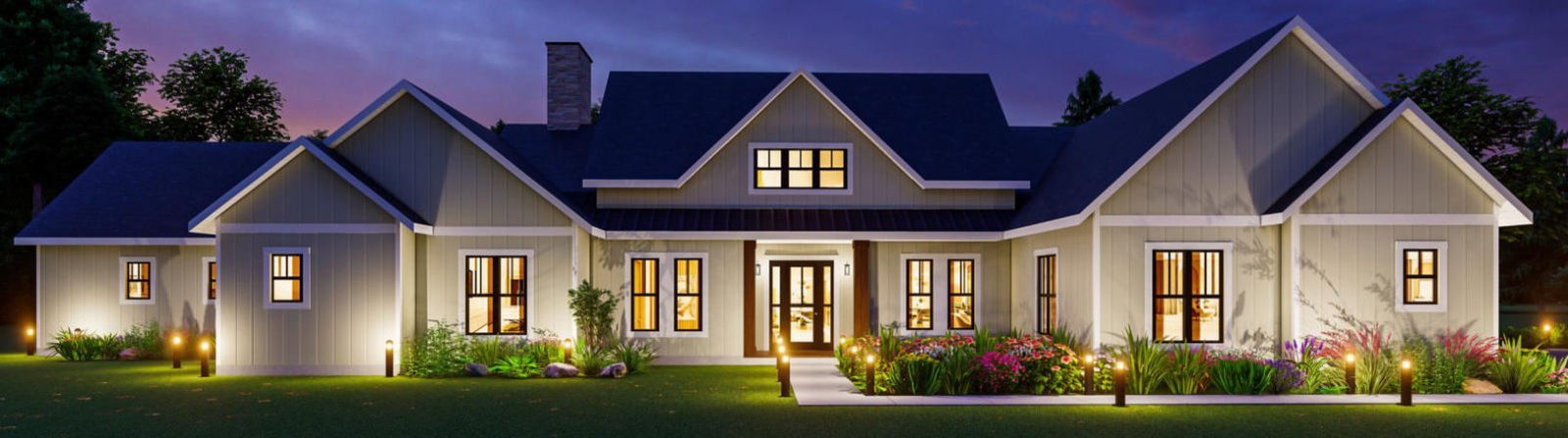 Photorealistic 3D exterior render of the same home by ArchiNexis