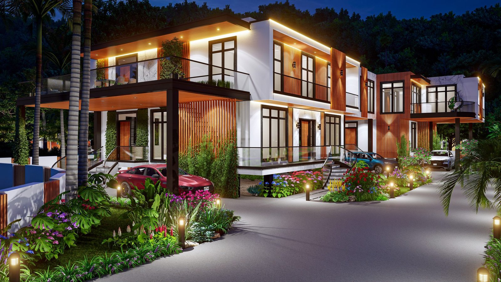 Modern Residence — Night Visualization — Residential project by ArchiNexis